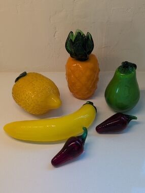 Glass Fruit Decorative Set Of 6